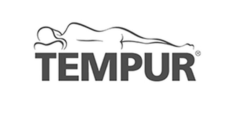 Weißes Bild mit Schriftzug "Tempur"